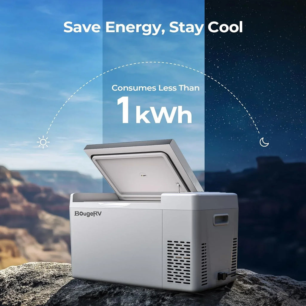BougeRV 12 Volt Refrigerator 12V Car Fridge 23 Quart Portable Freezer Compressor Cooler 12/24V DC 110~240 Volt AC for Truck Van RV Camper SUV Travel Camping Road Trips Tailgating -7��~50��